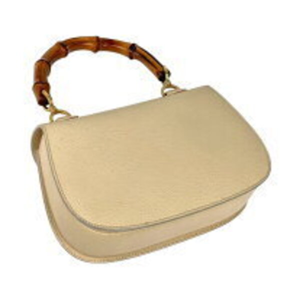 Gucci Bamboo Handbag Beige Leather - Picture 2 of 9